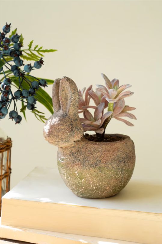 Rustic Terracotta Rabbit Planter