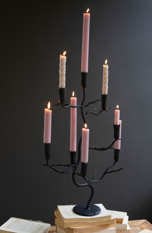 Forged Iron Halloween Candelabra