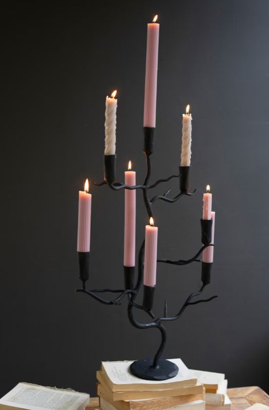 Forged Iron Halloween Candelabra