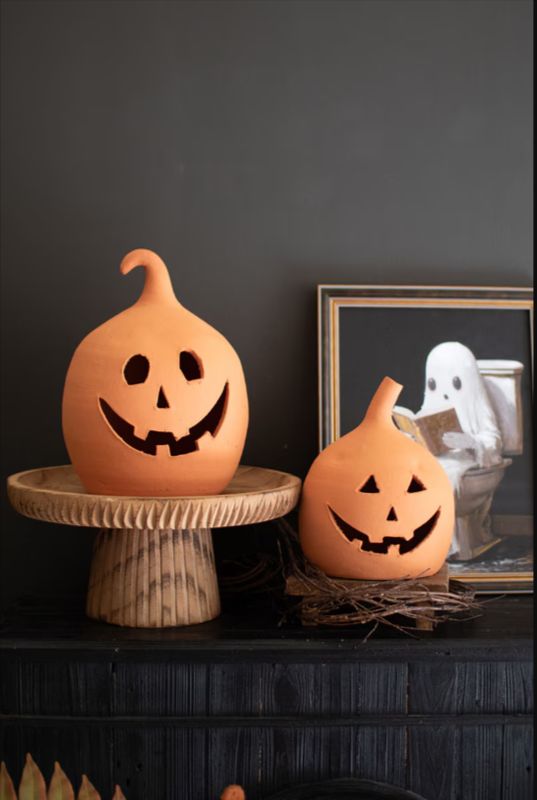 Terracotta Jack-O-Lanterns