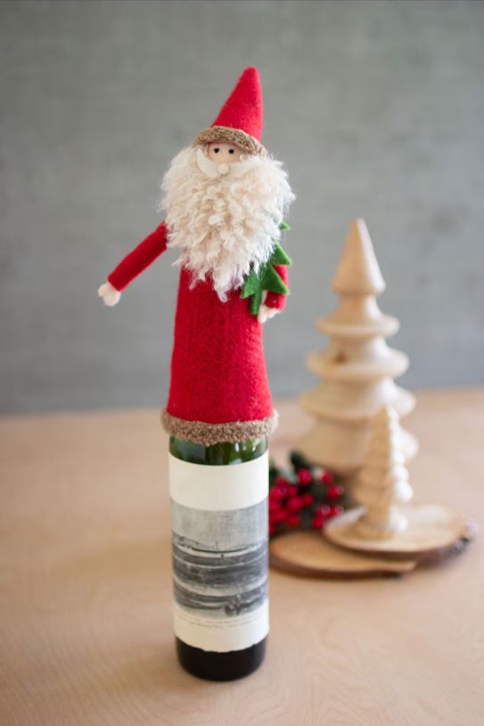 Felt Santa Wine Topper