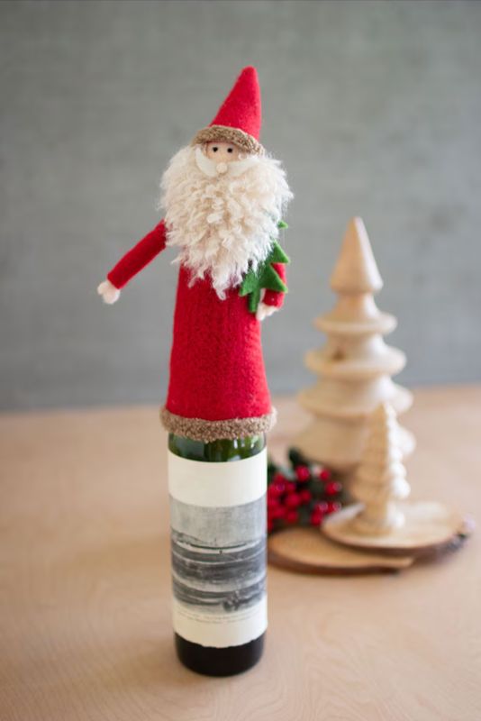 Felt Santa Wine Topper