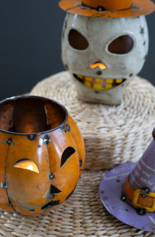Up-cycled Iron Halloween Lantern
