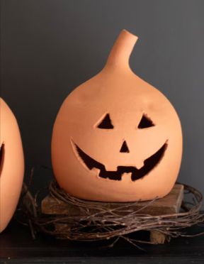 Terracotta Jack-O-Lanterns, Size: Small