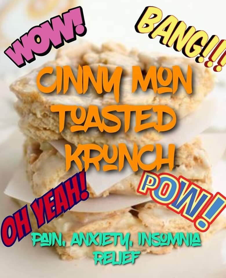 Eddie Bull's Medibles Cereal Bars (Cinny Mon Toasted Krunch)  ( very high Cbd content!)