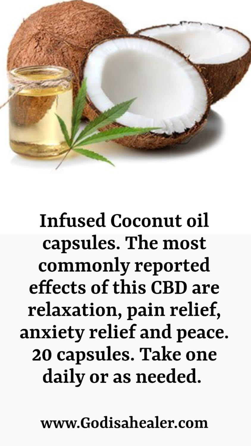 Infused Coconut oil capsules. 20 capsules