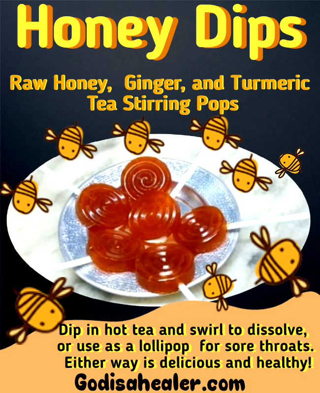 Canna Infused Honey Dips Raw Honey, Ginger and Turmeric Tea Stirring Pops 