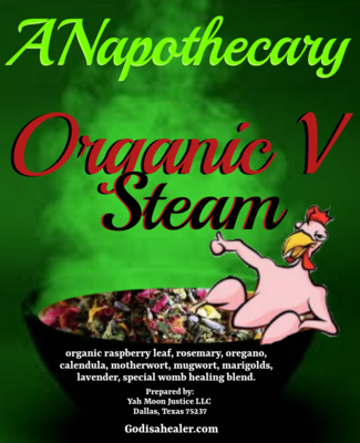 Organic V Steam  loose herbs in 5 mess free sealed pouches.