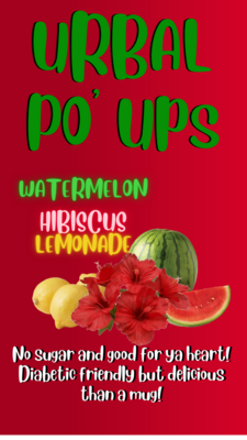 One bottle of custom brewed tea 16 ounce Watermelon Hibiscus Lemonade 
