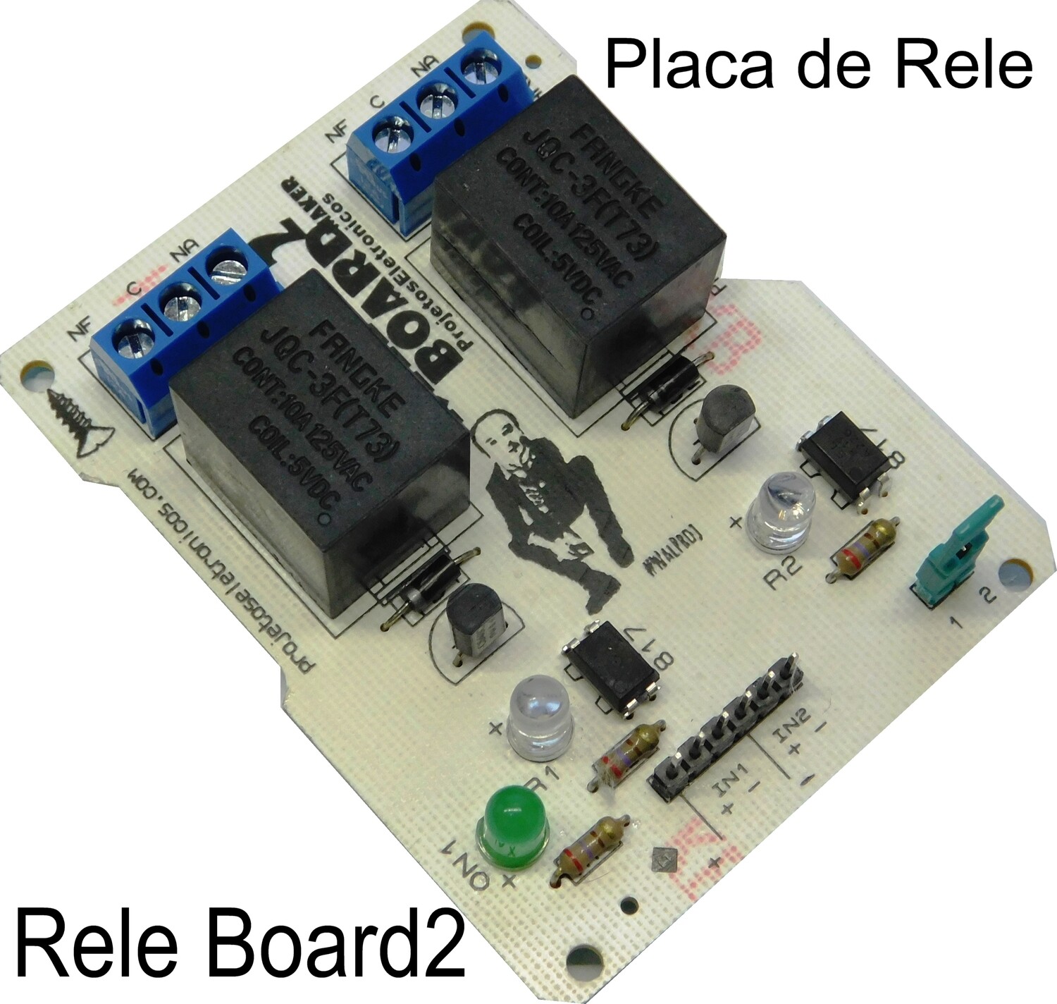 Placa de Rele da Projetos Maker. Rele Board2