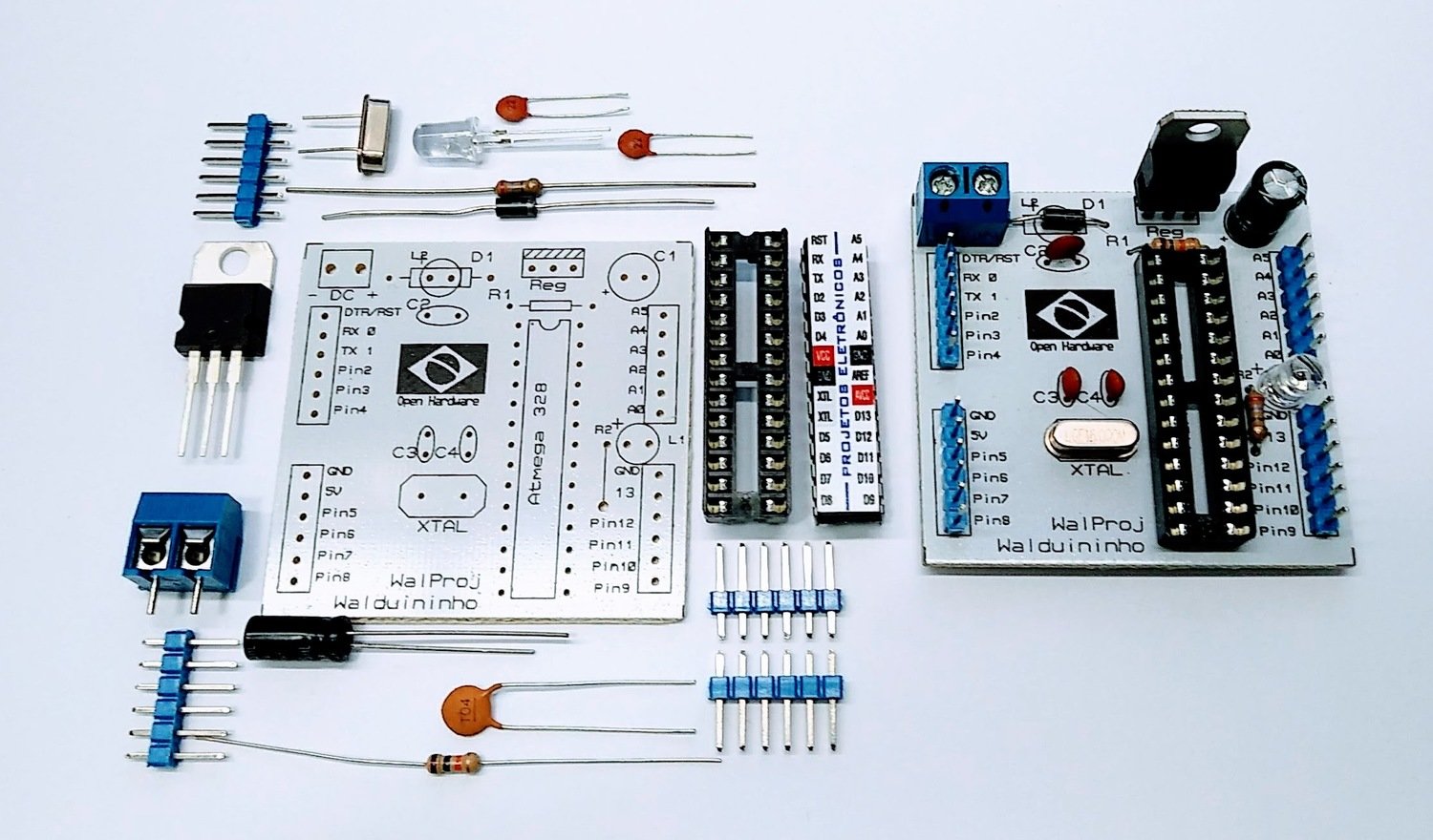 Walduininho - Placa baseada no Arduino  placa Ideal para oficinas , treinamentos e Workshop para iniciantes . **** Atenção **** A Placa não acompanha o microcontrolador Atmega328
