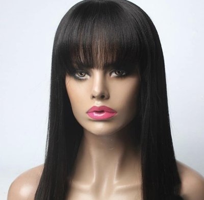 Lace front bang wig