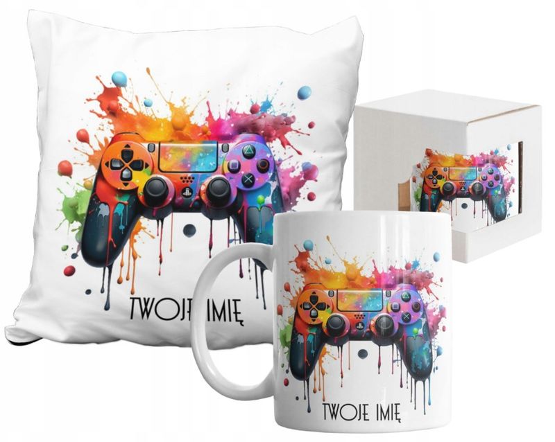 Zestaw Kubek Poduszka dla Gracza Pad Gaming Konsola Yoystick