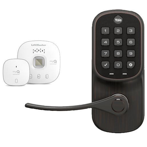 Yale | LiftMaster Smart Keypad Lever with Smart Garage Control Oiled Rubbed Bronze