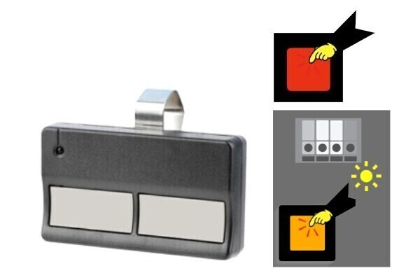 Red or Orange Compatible Two Button Visor Remote
