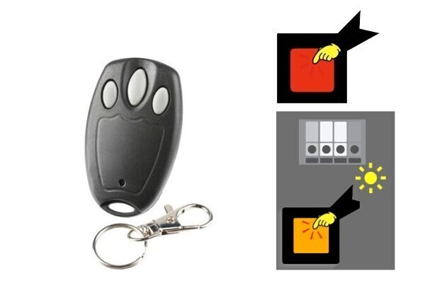 Red or Orange Compatible Three Button Key Chain Remote