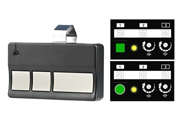 Green Learn Button​ Compatible Three Button Visor Remote