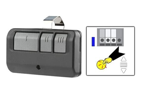 953ESTD Style Yellow Learn Button Compatible Three Button Visor Remote