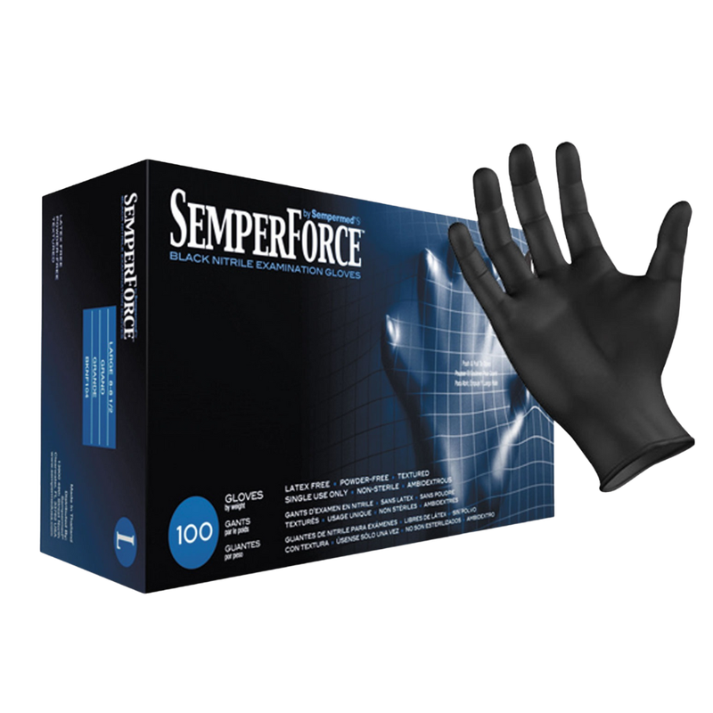 SemperForce Black Nitrile 6 mil Glove