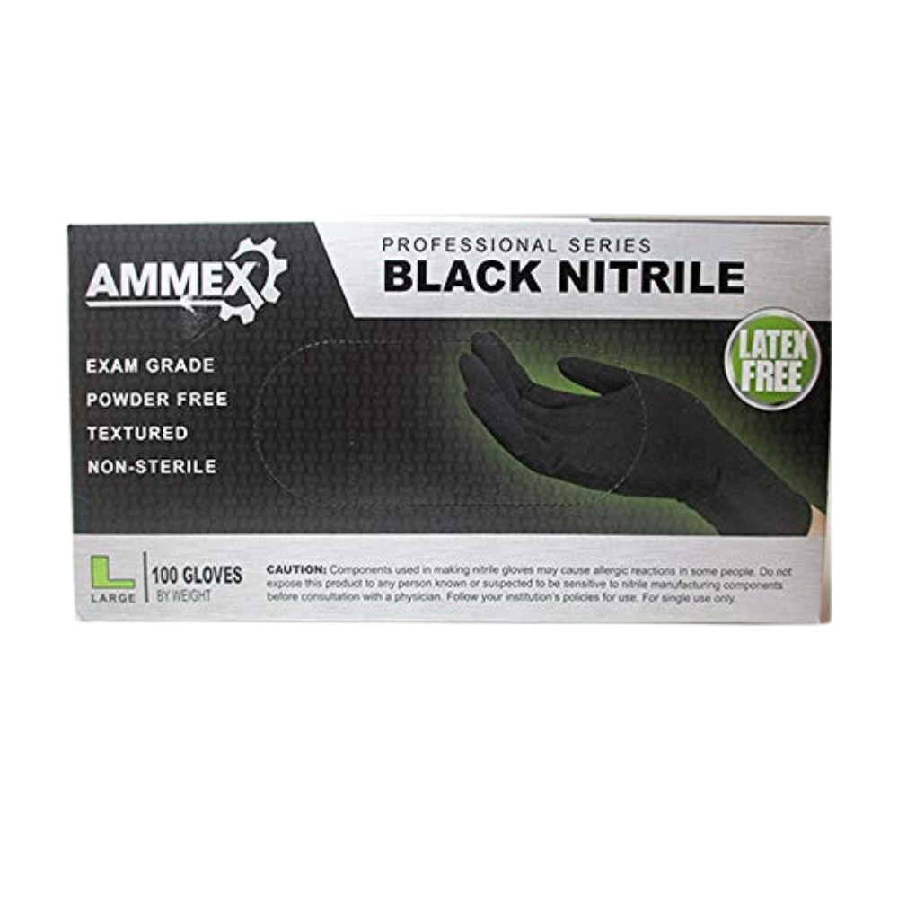Ammex Black Nitrile Gloves