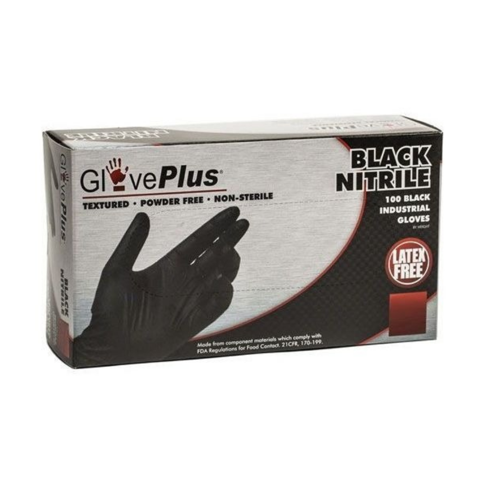 Give Plus Black Nitrile Gloves