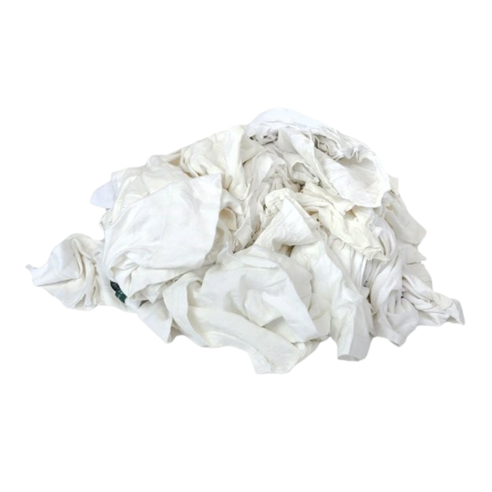 White Reclaim T-shirt Rags_25/lb