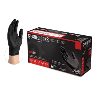 Give Plus Black Nitrile Gloves
