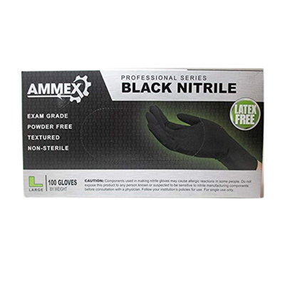 Ammex Black Nitrile Gloves
