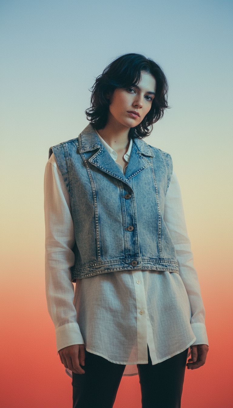 Veste sans manches cropped