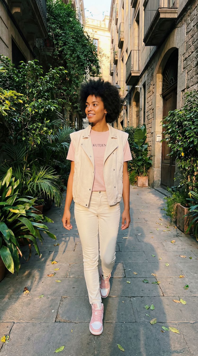Veste sans manches en denim upcyclé
