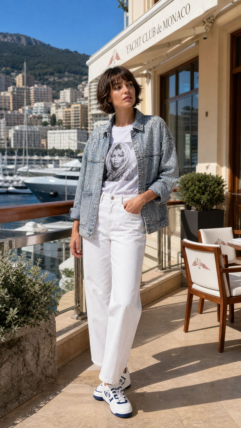 Veste chemise à clous strassés