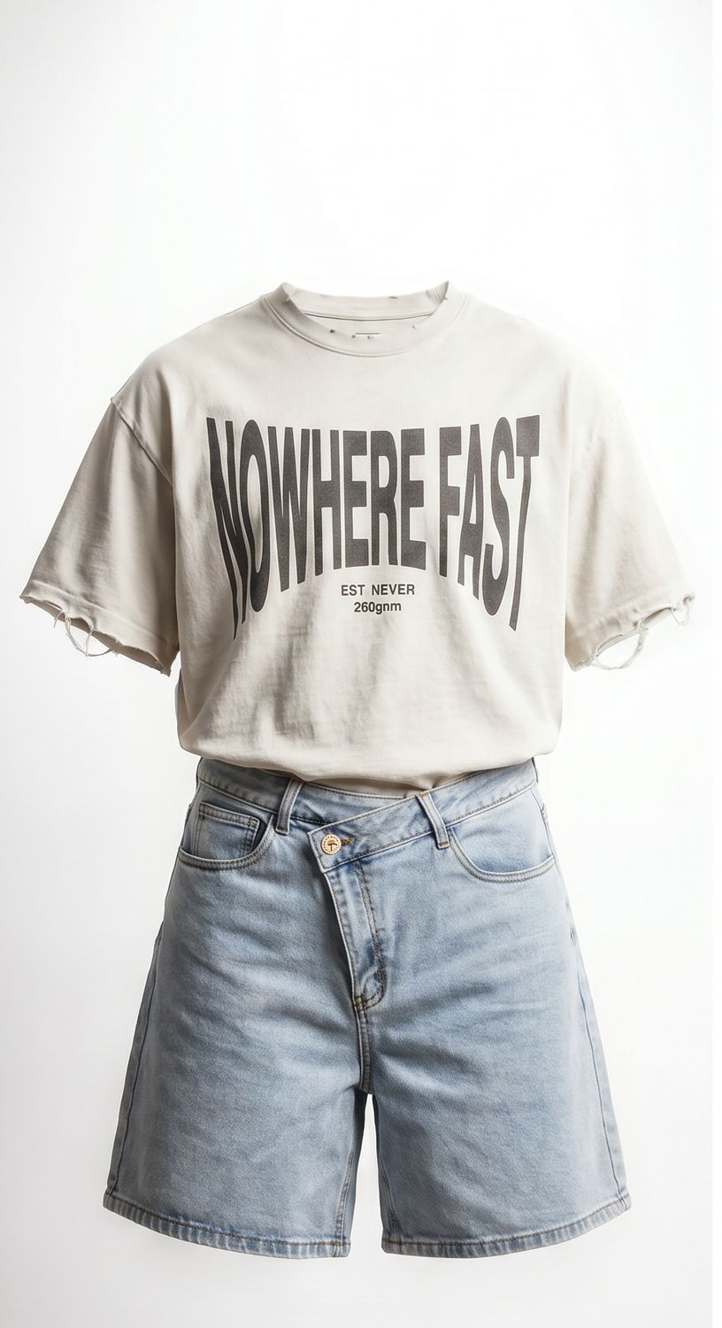 Short long en denim upcyclé