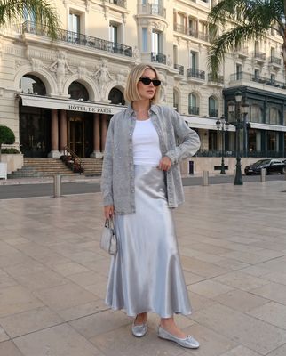 Veste chemise à strass en denim upcyclé