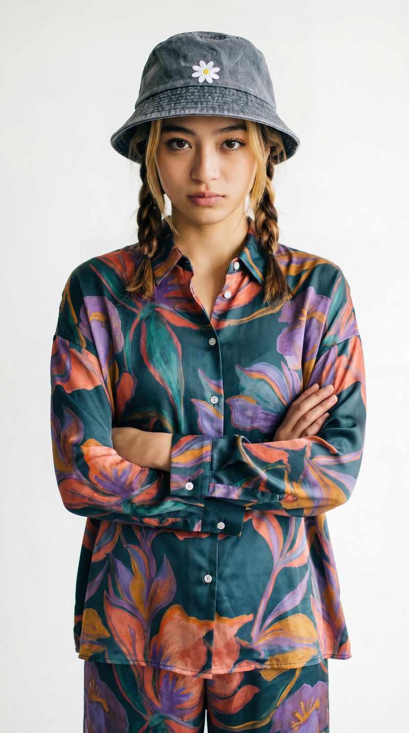 BOB en denim upcyclé brodé