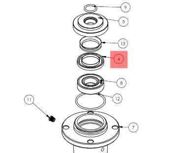 ALTOZ RETAINER, V-SEAL, SPINDLE, 1.66ID, ZC, TRX AT