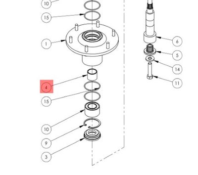 ALTOZ SPACER SPINDLE BEARING, XC/XPHD/TRX F
