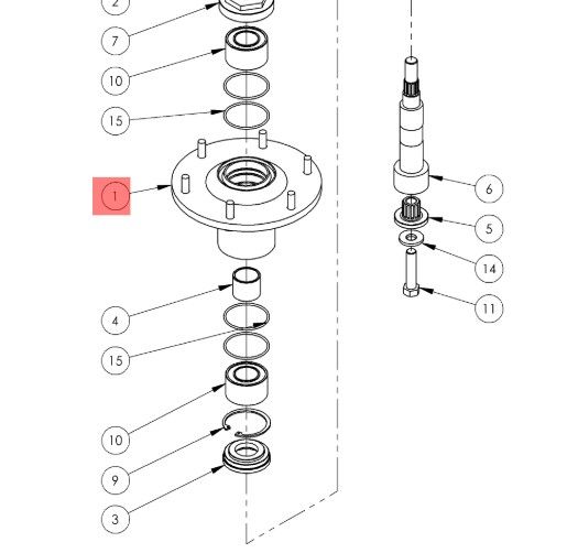 ALTOZ KIT SPINDLE HOUSING, W/BRNG, XC/XPHD/TRX F