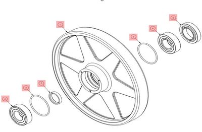 ALTOZ ASSEMBLY, CAST IDLER WHEEL OUTER, 10&quot;, TRX766