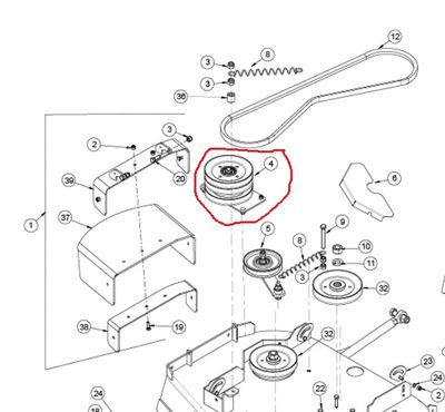 VENOM IDLER DRIVE BELT ASSEMBLY 32" &amp; 36" DECK