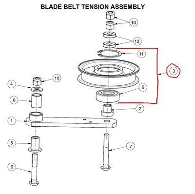 VENOM IDLER BELT TENSIONER PULLEY 32" &amp; 36" DECK