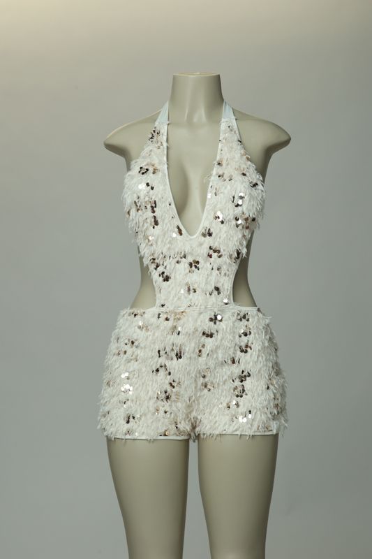 Gold sequins romper