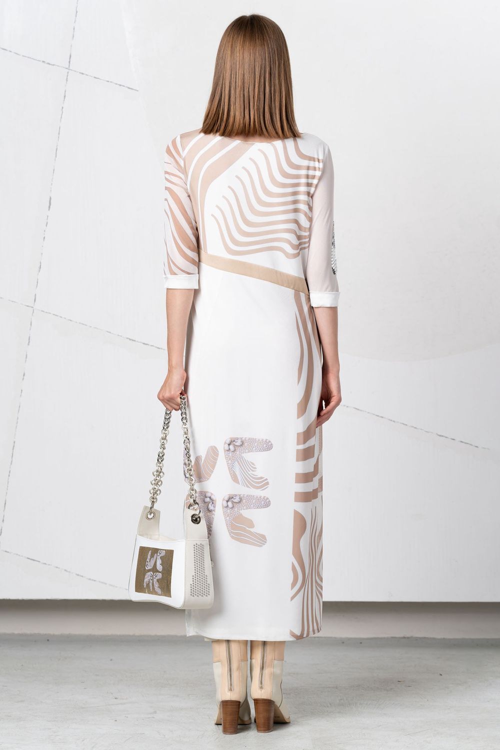 EC- Dress long sleeves mesh gold