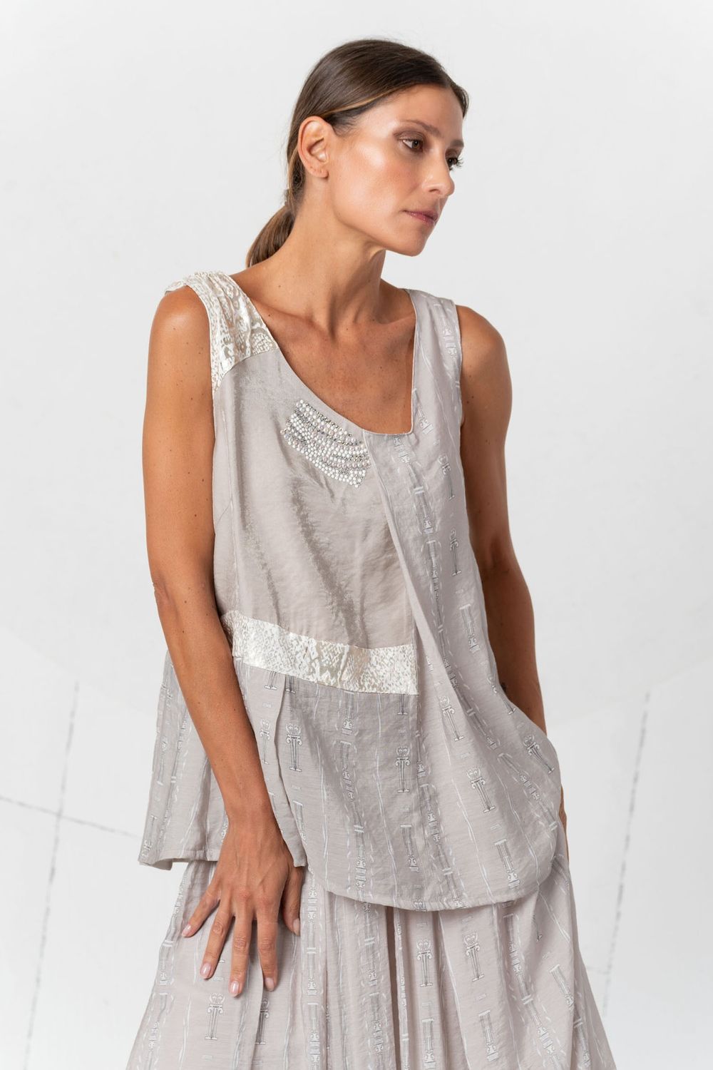 EC- Top print foil waist