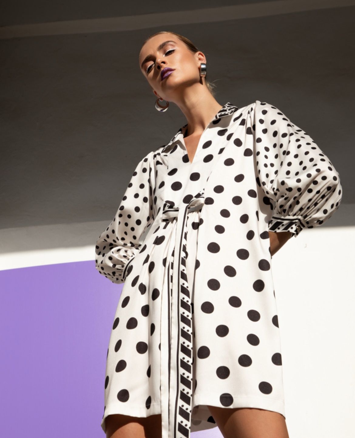 LeslieMonteCarlo - Versus - Dress pleats dots