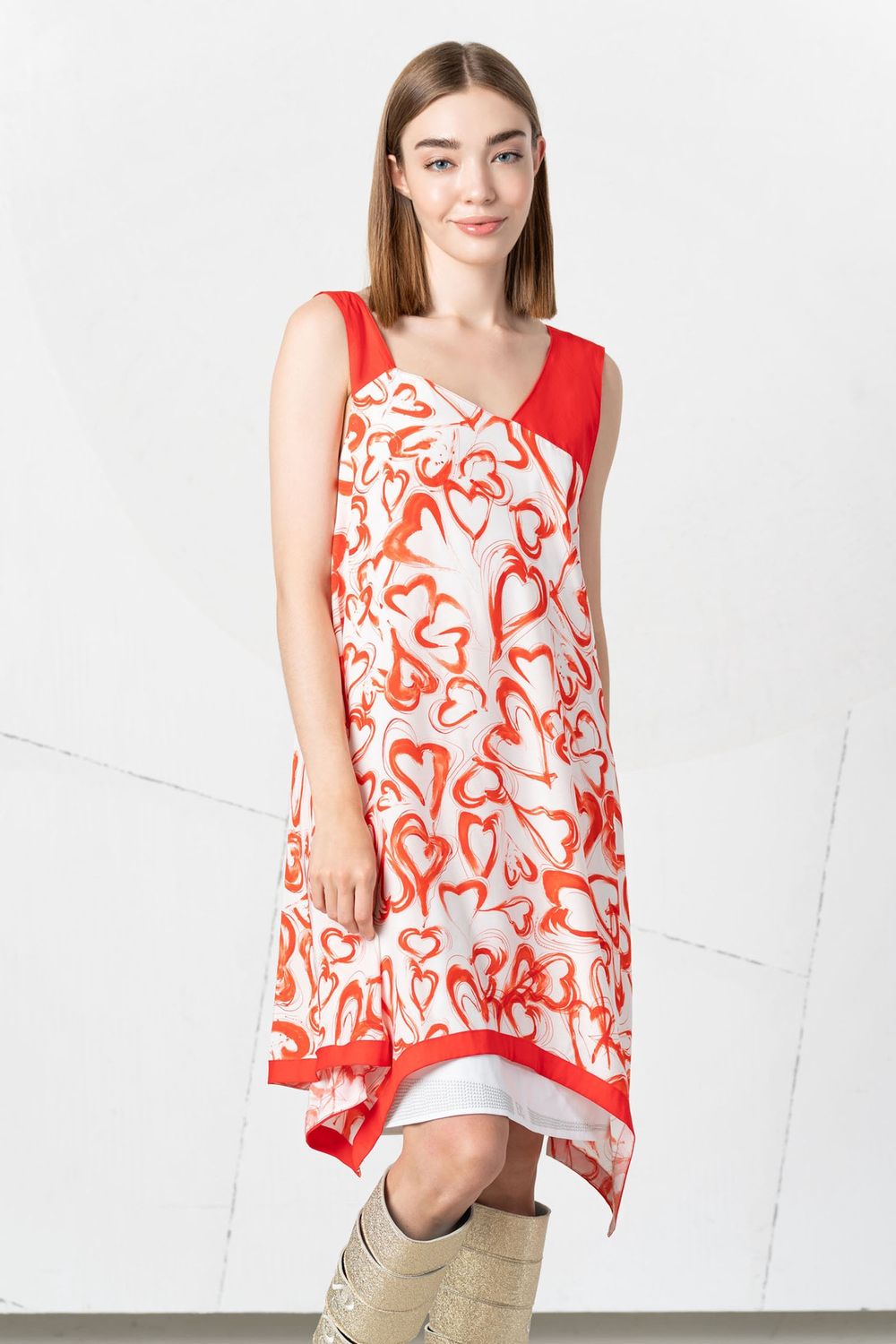 Elisa Cavaletti- Dress layers heart print ST.CUORI
