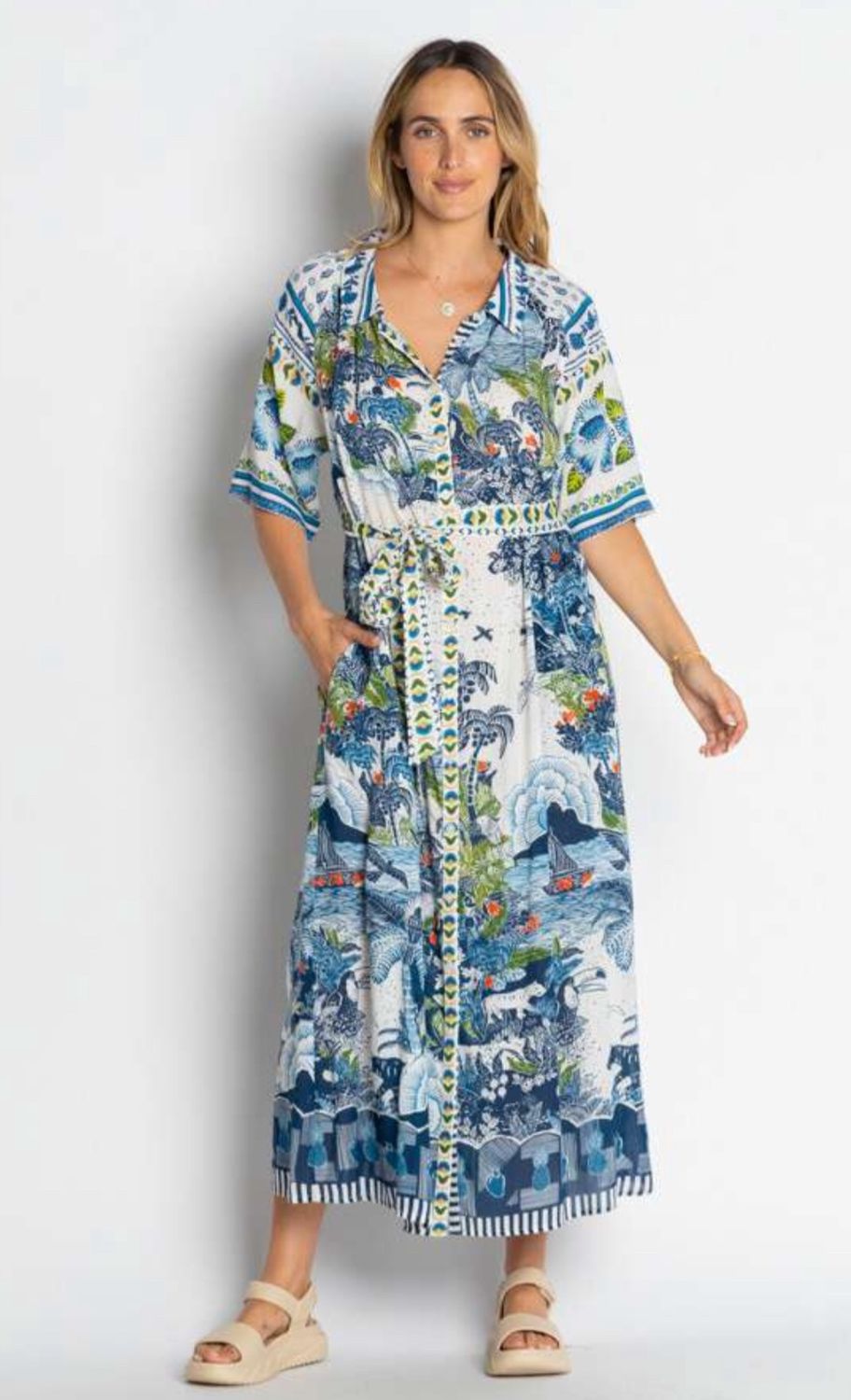LULALIFE OCEAN DITA SHIRT DRESS