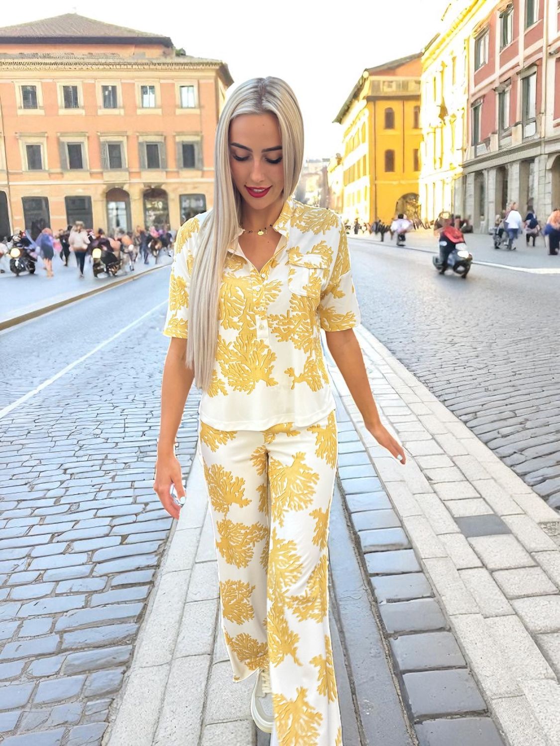 Fuego -Palazzo print Mustard