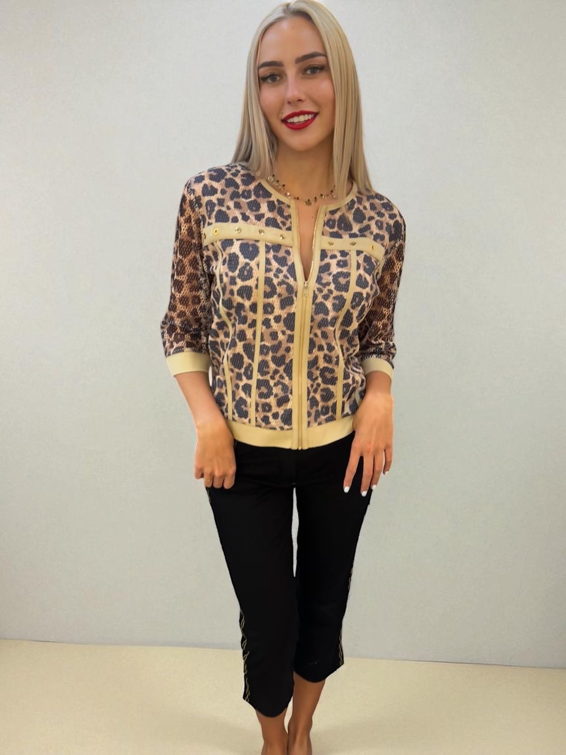 Fuego -Jacket zip leopard