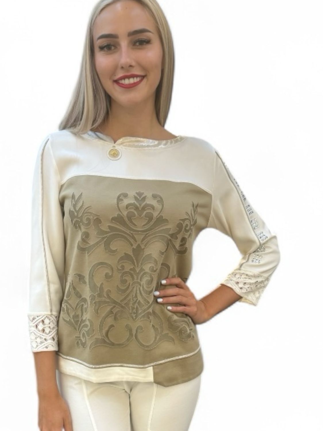 Elisa Cavaletti- Sweater strass lace