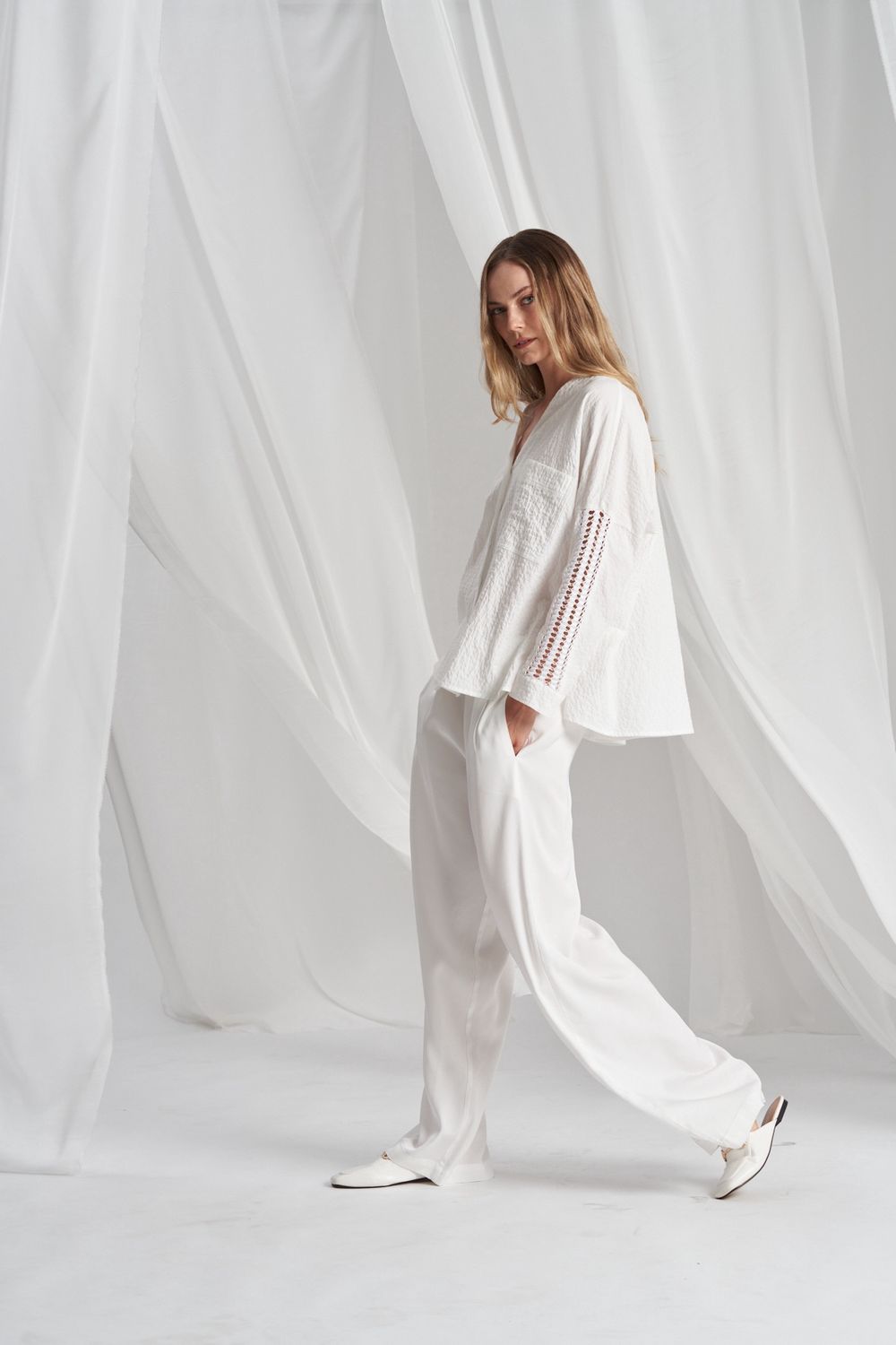 Tricot Chic- Shirt flair no collar crochet Band